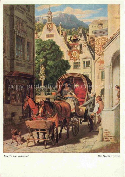 SCHWIND Moritz von Kuenstlerkarte Nr. 227 Die Hochzeitsreise