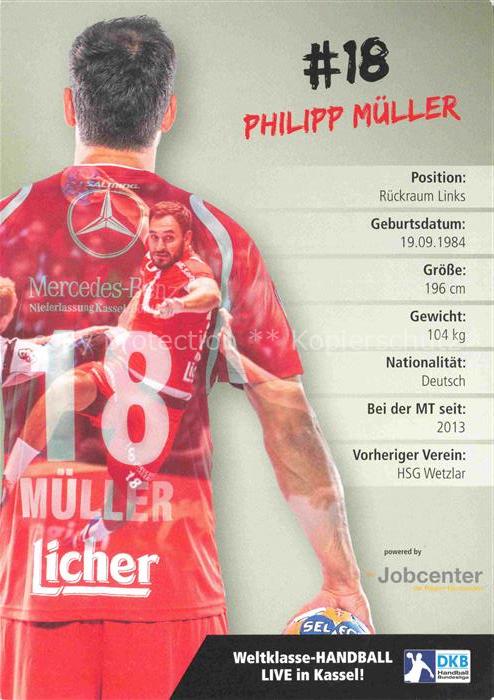 Handball Pallamano Balonmano-- Philipp Mueller Nr. 18  MT Autogramm
