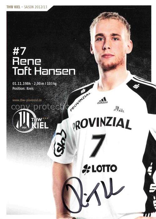 Handball Pallamano Balonmano-- Rene Toft Hansen Autogramm