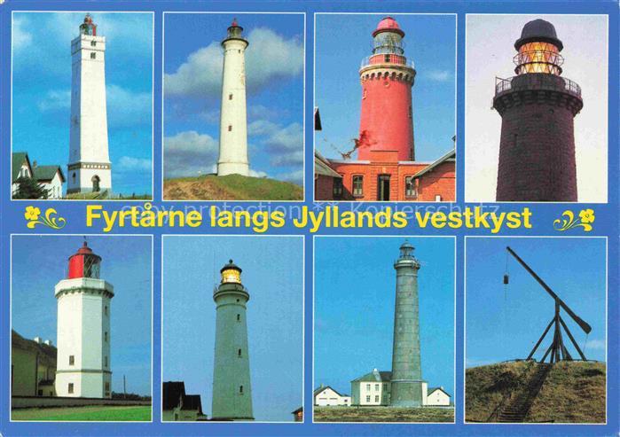 Leuchtturm Lighthouse Faro Phare-- Fyrtarne langs Jullands vestkyst Fyr