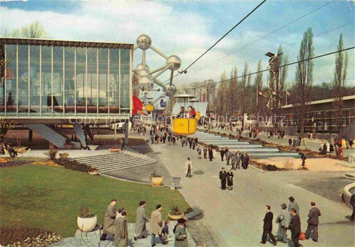 Exposition Bruxelles 1958 Benelux Allee Pavillon Luxemburg Seilbahn