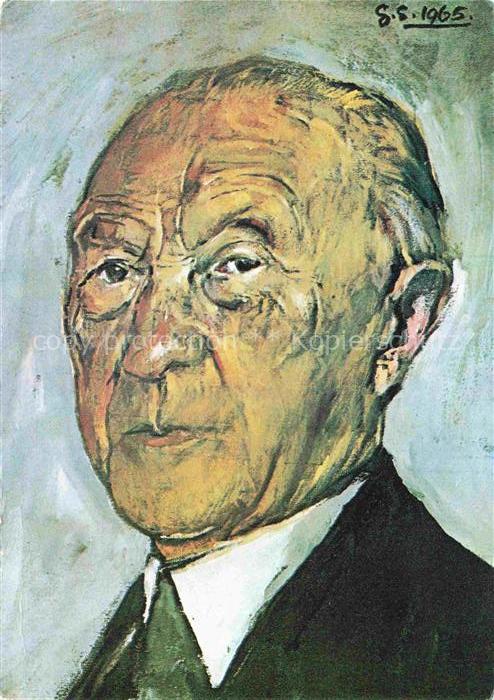 ADENAUER Konrad Kanzler CDU (1876-1967) Politik Deutschland Portraet