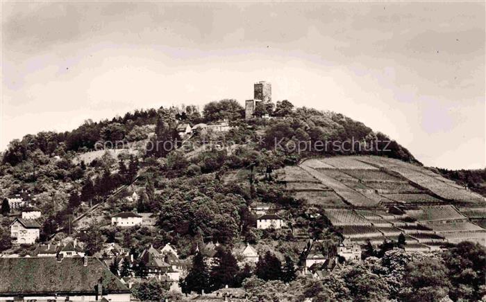 Durlach Karlsruhe Baden BW Turmberg Burgruine Weinberge Huegel Wohnhaeuser Baeum