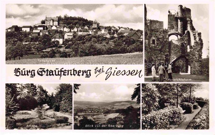 Staufenberg GIEssEN Hessen Burg-Staufenberg Aussichtsturm Burgruine Anlage Park
