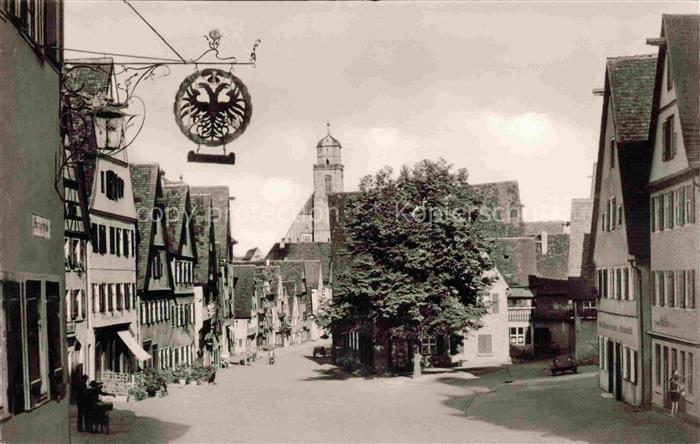 DINKELSBueHL Segringerstrasse Fachwerkhaeuser Doppelkopfadler Kirchturm Altstadt