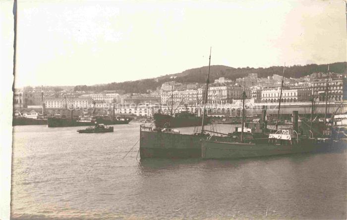 Bordj El Kiffan Alger Algerie Hafen Dampfschiff Stadtpanorama Kolonialgebaeude H
