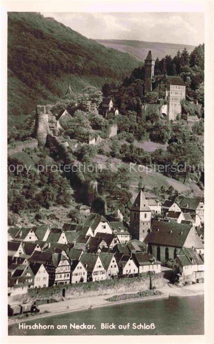 Hirschhorn Neckar Hessen Schloss Neckar Fachwerkhaeuser Altstadt Kirche Burg Wal