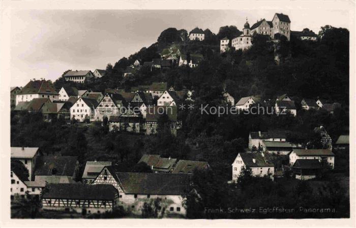 Bieberbach Egloffstein Fraenkische-Schweiz Schloss Huegel Fachwerkhaeuser Dorf K
