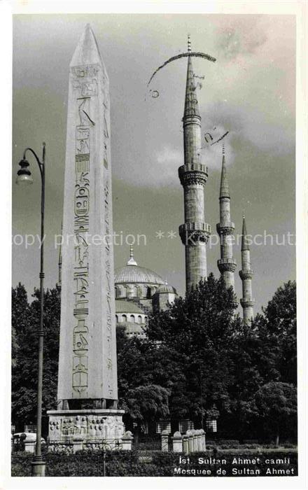 ISTANBUL Constantinopel TK Sultan-Ahmet-Camii Blaue-Moschee Obelisk Minarette Ku