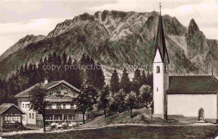 Ebbs Kufstein Tirol AT Gasthaus-St-Nikolaus Zahmer-Kaiser Kirchturm Bauernhaus B