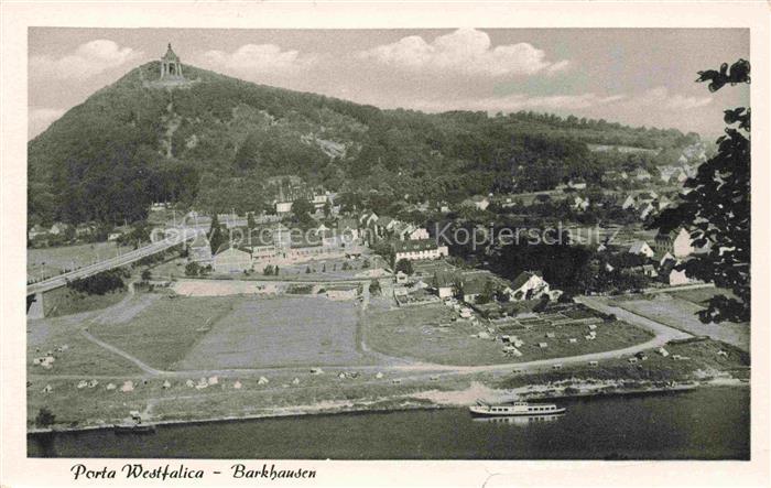 PORTA WESTFALICA NRW Kaiser-Wilhelm-Denkmal Weser Dampfer Barkhausen Tal Huegel