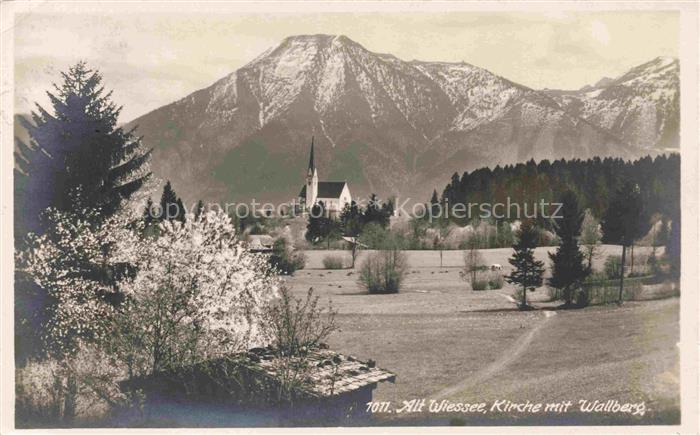 Wiessee Bad Tegernsee Wallberg Kirche Alpenvorland Bluete Wiesen Berge Wald Tege