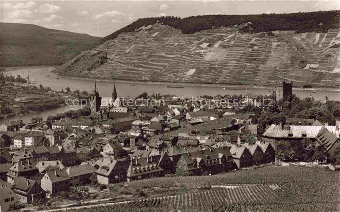 Dietersheim Bingen Rhein Rhein Maeuseturm Burg-Ehrenfels Kirchtuerme Weinberge S