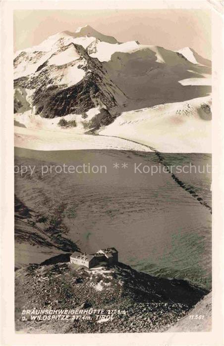 Braunschweigerhuette 2759m Imst Tirol AT Braunschweigerhuette Wildspitze Gletsch