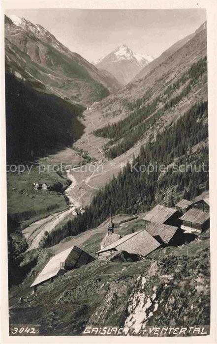 Gaislach Soelden oetztal Tirol AT Ventertal Tal Bergbach Kirchturm Weiler Berggi