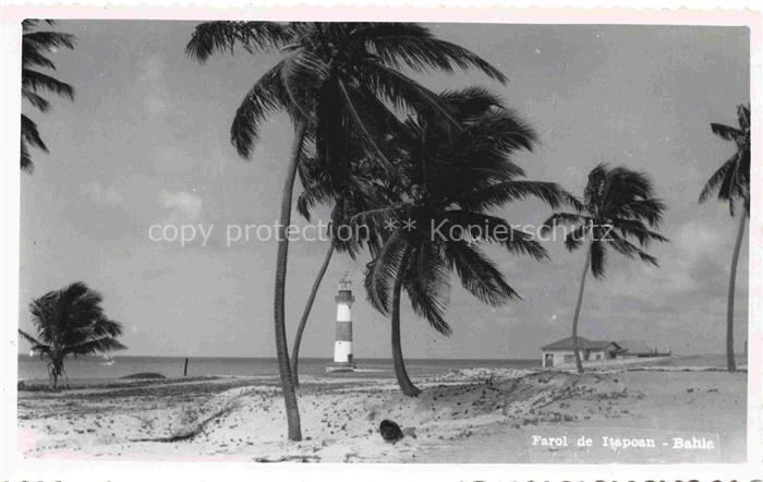 Salvador Bahia Brasil Farol-de-Itapoan Leuchtturm Palmen Strand Meer