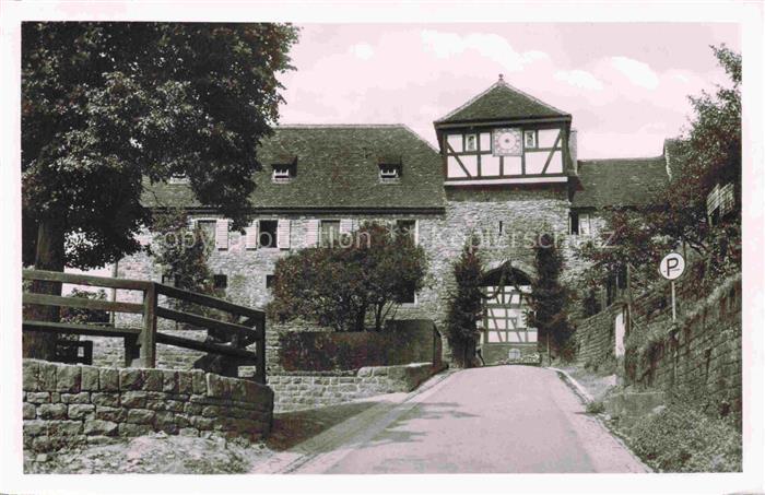 Dilsberg Neckar Neckargemuend Heidelberg BW Jugendherberge Stadttor Fachwerkhaus
