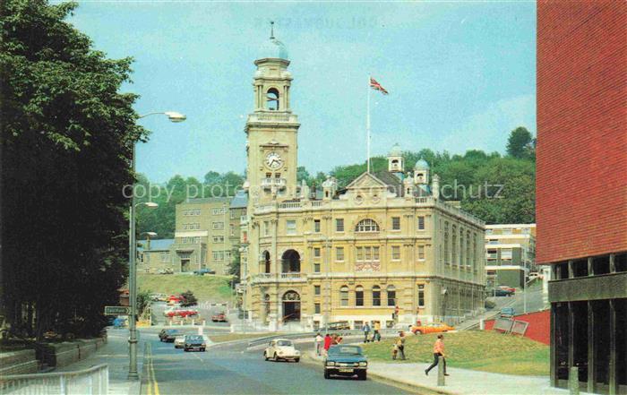 Chatham  Hackney LONDON UK Town-Hall Rathaus Uhrenturm Uhr Britische-Flagge Auto