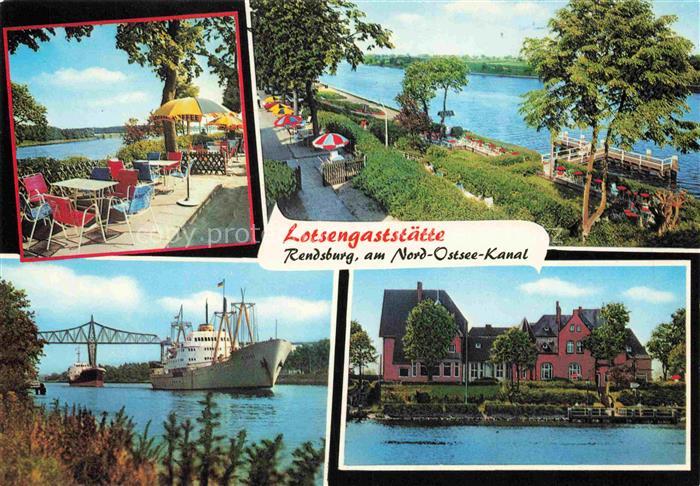 Rendsburg Schleswig-Holstein Lotsengaststaette Nord-Ostsee-Kanal Terrasse Hochbr