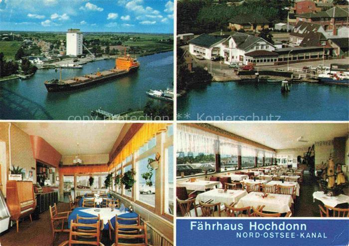Hochdonn Dithmarschen Schleswig-Holstein Faehrhaus Nord-Ostsee-Kanal Frachtschif