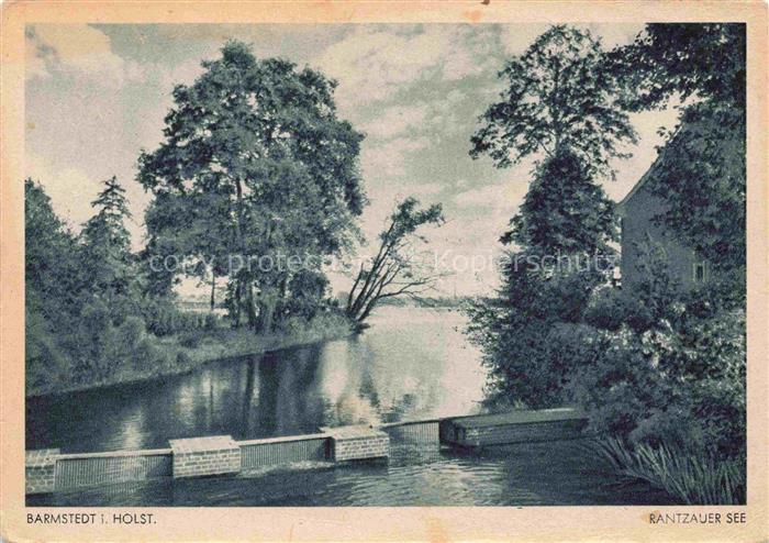 Barmstedt Rantzauer-See See Ufer Mauer Baeume Parkanlage Wasser Spiegelung