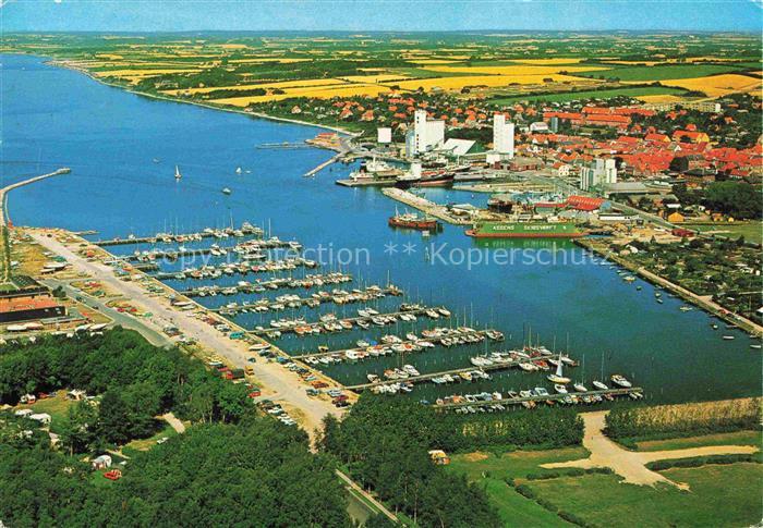 Assens Denmark DK Marina Hafen Yachten Frachter Kueste Rapsfelder Siedlung Sport