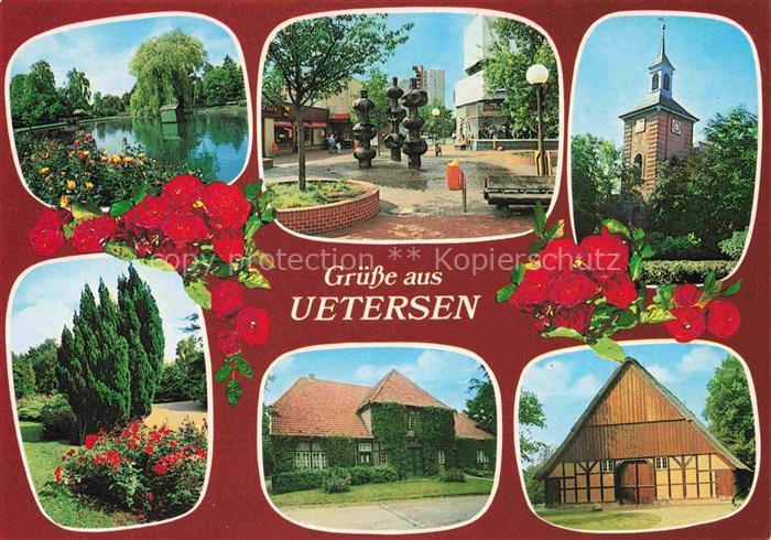 Uetersen Pinneberg Schleswig-Holstein Rosenstadt Fussgaengerzone Skulptur Kirche