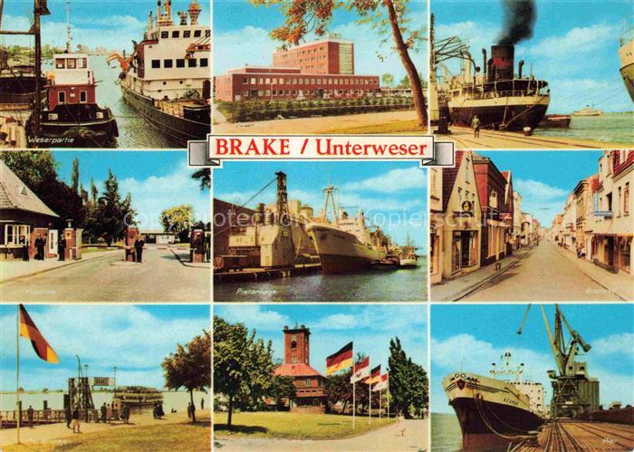 Brake Unterweser Wesermarsch Niedersachsen Weserpartie Schlepper Frachter Hafen