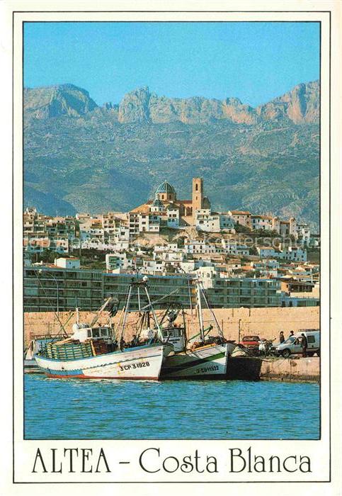 Altea Costa Blanca ALICANTE Valenciana ES Costa-Blanca Fischerboote Altstadt Kir