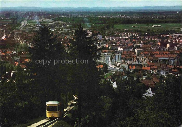 Durlach Karlsruhe Baden BW Turmbergbahn Standseilbahn Stadtpanorama Rheinebene W