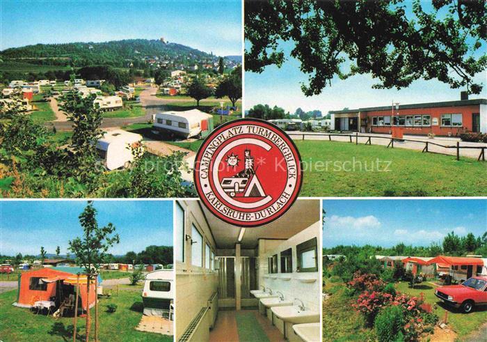 Durlach Karlsruhe Baden BW Campingplatz Turmbergblick Wohnwagen Sanitaergebaeude