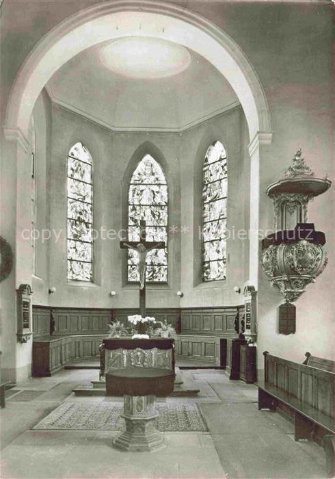 Durlach Karlsruhe Baden BW Evangelische-Stadtkirche Kircheninneres Altar Kruzifi