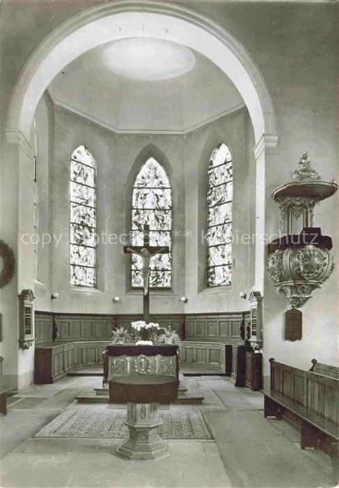 Durlach Karlsruhe Baden BW Evangelische-Stadtkirche Kircheninneres Altar Kruzifi