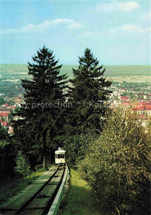 Durlach Karlsruhe Baden BW Turmbergbahn Standseilbahn Wagen Baeume Stadtpanorama
