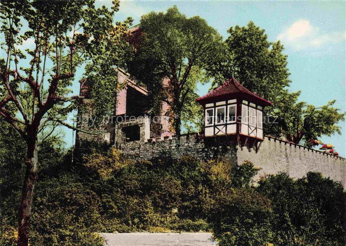 Durlach Karlsruhe Baden BW Hoehengaststaette Burghof Turmberg Steinmauer Erkertu