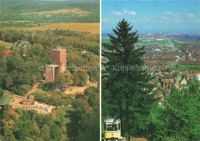 Durlach Karlsruhe Baden BW Turmberg Turmbergturm Luftbild Standseilbahn Stadtbli