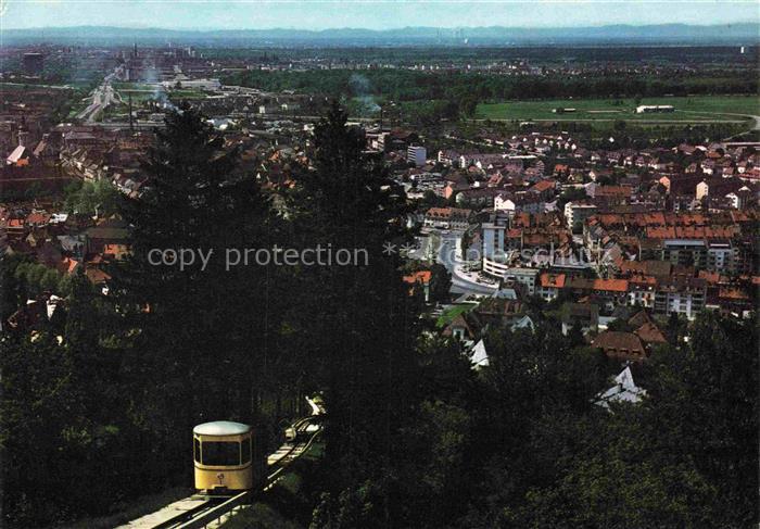 Durlach Karlsruhe Baden BW Turmbergbahn Standseilbahn Stadtblick Rheinebene Baeu