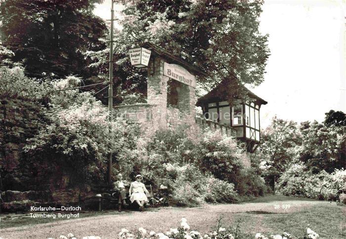 Durlach Karlsruhe Baden BW Burghof Turmberg Steinmauer Erker Garten Rosen Sitzen
