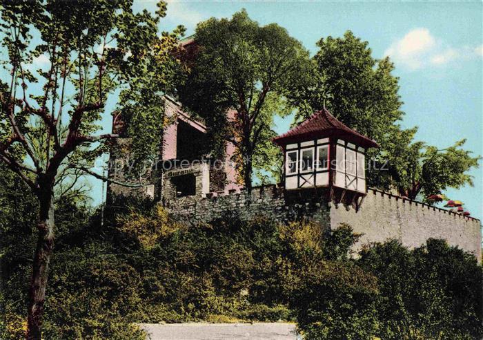 Durlach Karlsruhe Baden BW Hoehengaststaette Burghof Turmberg Steinmauer Erkertu