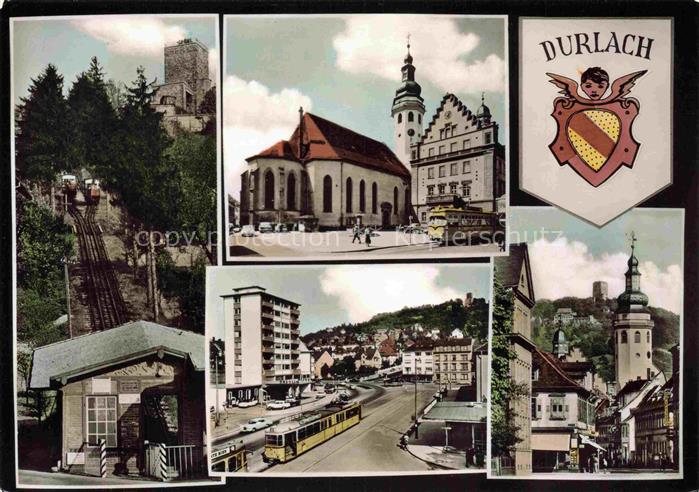 Durlach Karlsruhe Baden BW Turmberg Standseilbahn Stadtkirche Rathaus Strassenba
