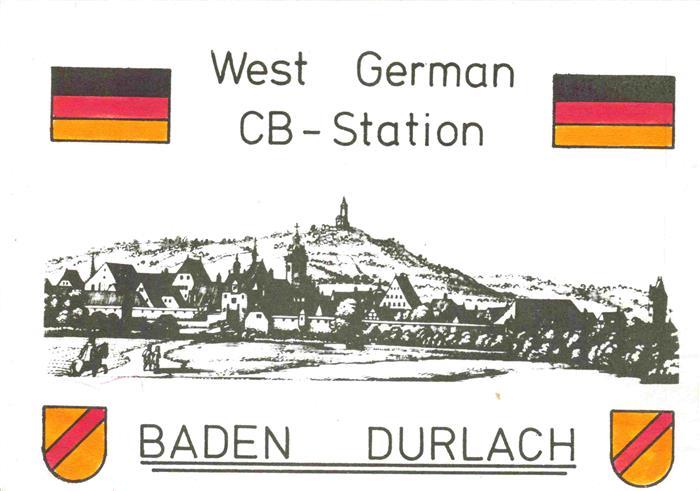 Durlach Karlsruhe Baden BW CB-Station Stadtansicht Turmberg Wappen Deutsche-Fahn