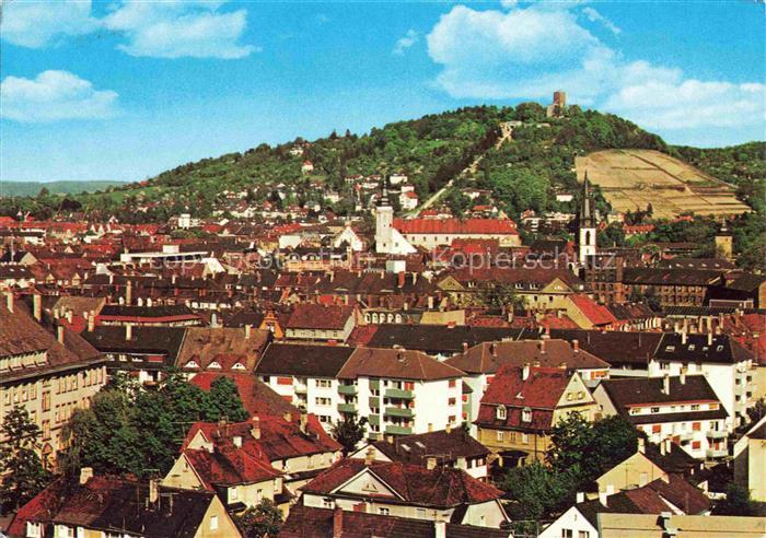 Durlach Karlsruhe Baden BW Turmberg Stadtpanorama Kirchturm Daecher Weinberg Bur