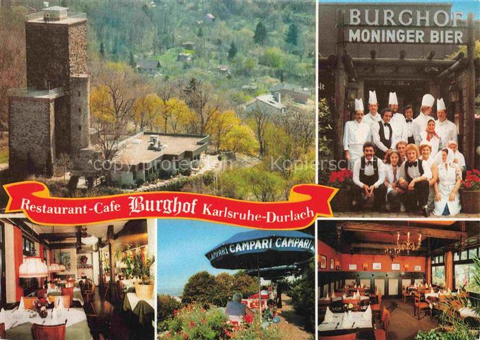 Durlach Karlsruhe Baden BW Burghof Restaurant-Cafe Turmberg Mehrbildkarte Luftbi