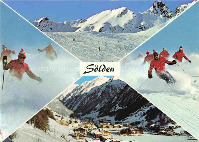 Hochgurgl Soelden oetztal AT Soelden Oetztal Skifahrer Wintersport Mehrbildkarte