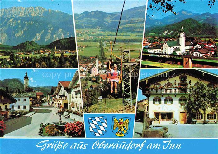 Buchau Oberaudorf Inntal Berge Kirche Sessel-Lift Bauernhaus-mit-Lueftlmalerei B