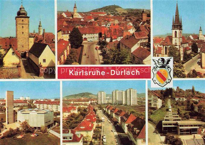 Durlach Karlsruhe Baden BW Markgrafenturm Stadtpanorama Kirchturm Mehransicht Ho