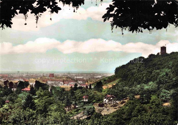 Durlach Karlsruhe Baden BW Turmberg Stadtpanorama Baeume Wald Industrie Weitblic