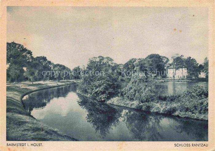 Barmstedt Schloss-Rantzau Graben Teich Baeume Parkanlage Spiegelung Wasser