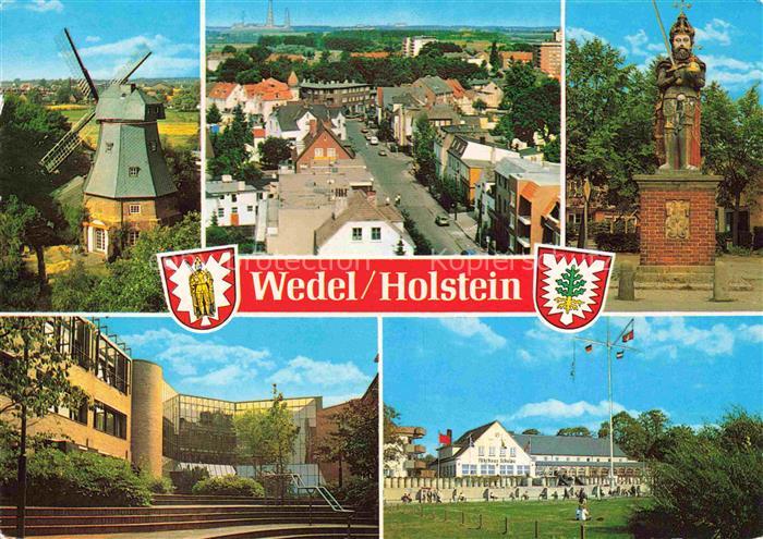 WEDEL  Holstein Pinneberg HAMBURG Schleswig-Holstein Windmuehle Stadtansicht Rol