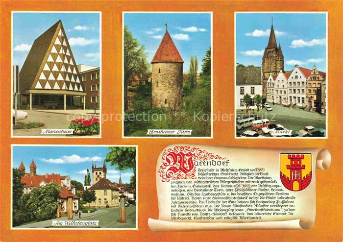 Warendorf NRW Bentheimer-Turm Markt Wilhelmsplatz Marienheim Kirchturm Altstadt